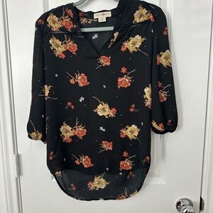 Wishful Park v neck floral half sleeve blouse